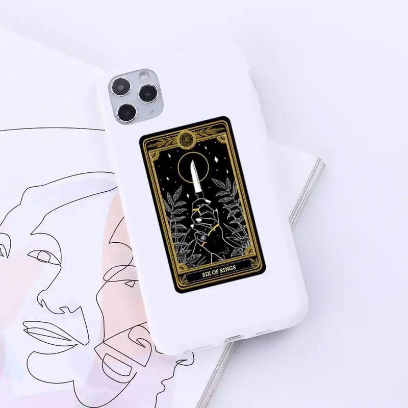 

Tarot Card Skull Mysterious Pattern Phone Case Candy Color for iPhone 6 7 8 11 12 s mini pro X XS XR MAX Plus