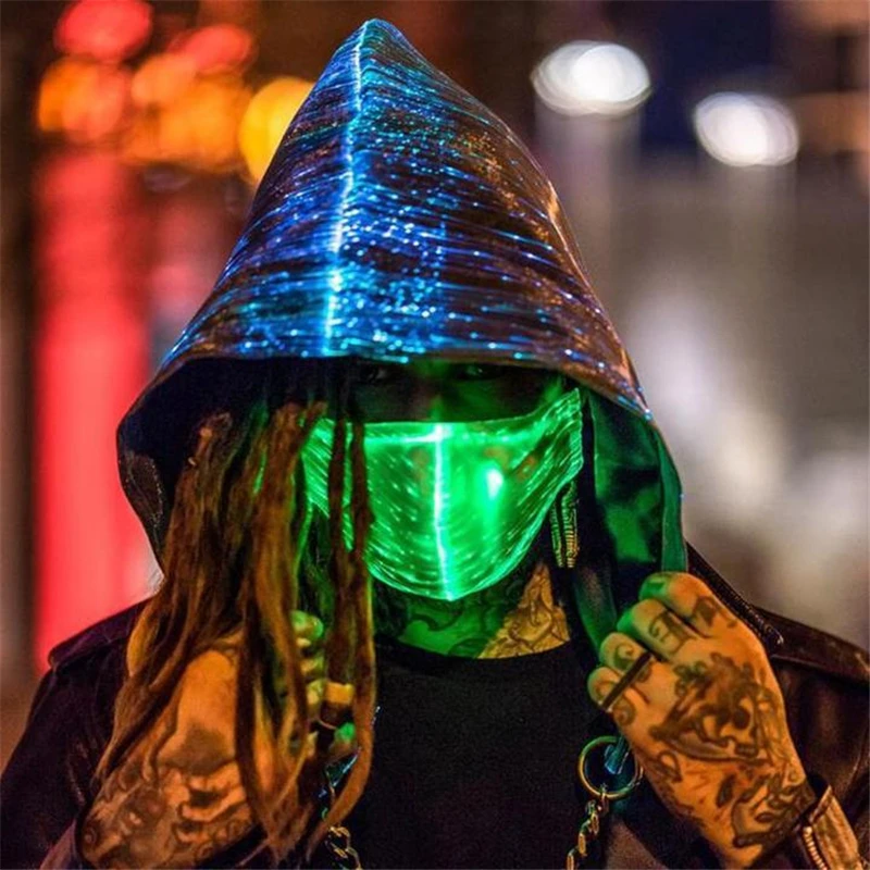

5 Pcs LED Rave Mask 7 Colors Luminous Light for Men Women Face Mask Music Party Christmas Halloween Light Up Masks Wholesale X2