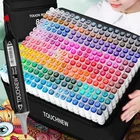 Набор маркеров с двумя наконечниками, маркеры TOUCHNEW, набор перманентных художественных маркеров с сумкой для переноски, двойные маркеры для рисования, проектирования