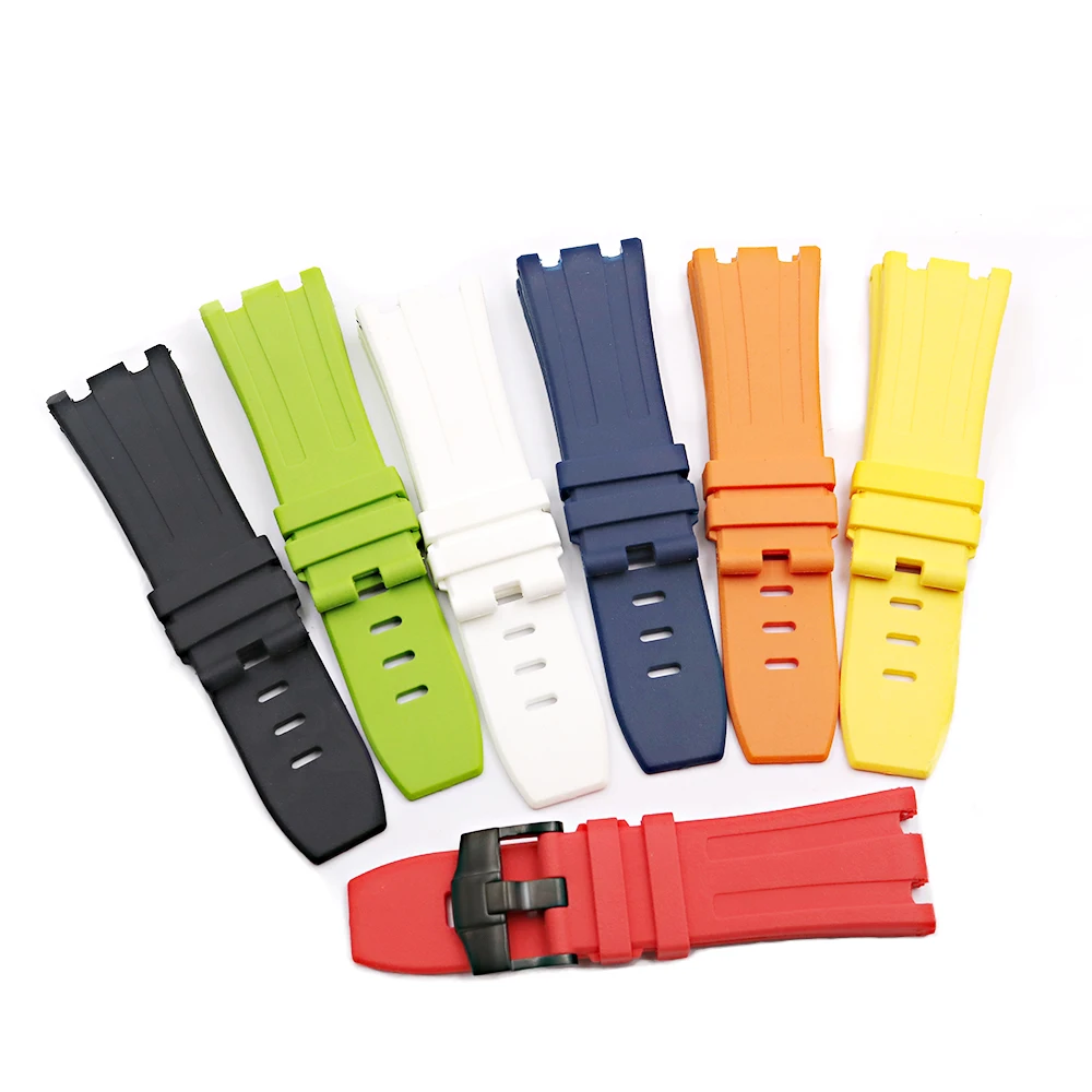 CARLYWET 28mm Wholesale Rubber Waterproof Watchbands Silicone Replacement Wrist Watch Band Strap Belt With Pin Buckle