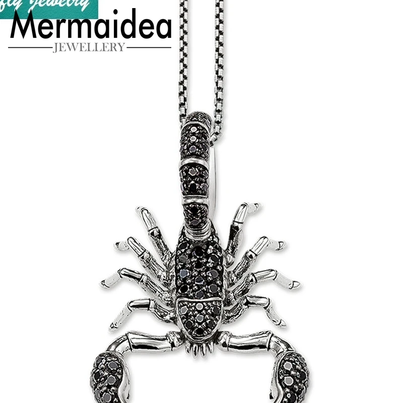 Цепочка с подвеской в виде черного скорпиона для мужчин и женщин ожерелье
