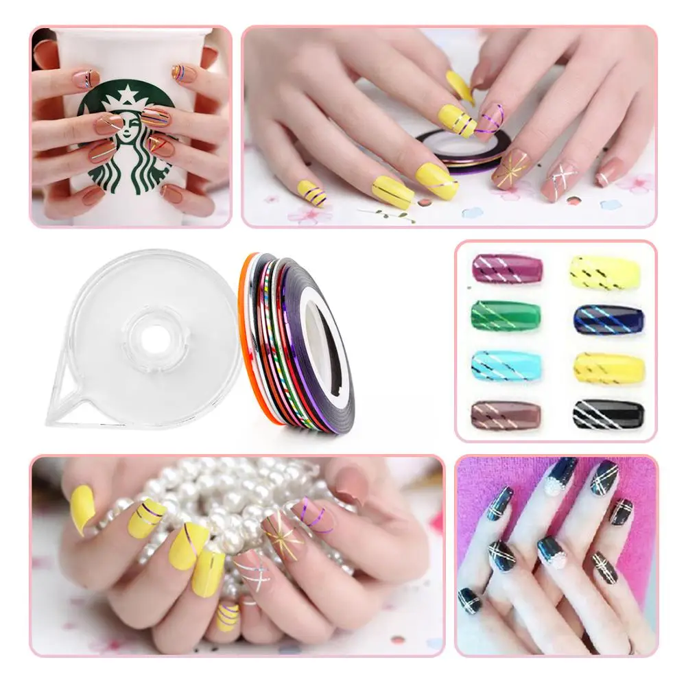 Набор для дизайна ногтей 124 шт DIY Инструменты набор украшения маникюра включая
