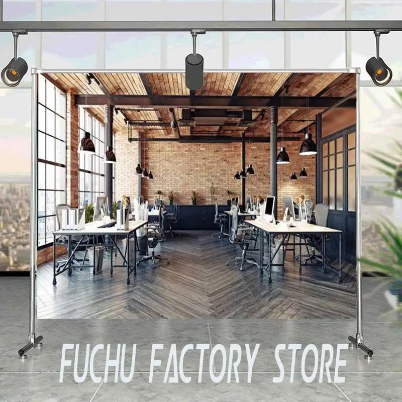 

Gray Brick Wall Modern Attic Loft Kitchen Shelf Photography Background Interior House Photographic Backdrop Photo Studio Vinyl