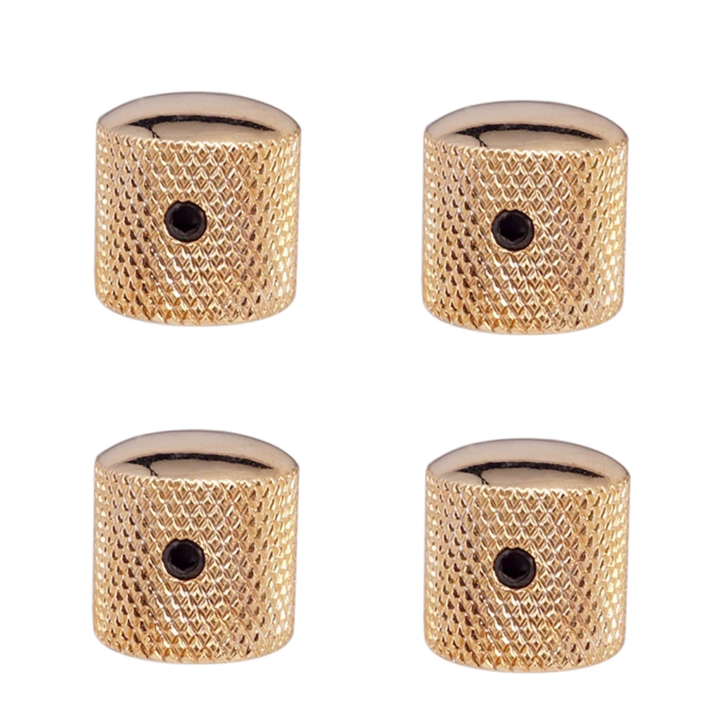 

Tooyful 4 Pieces Iron Volume Tone Control Knobs Hole Buttons for Electric Guitar/Bass Replacement Parts Golden