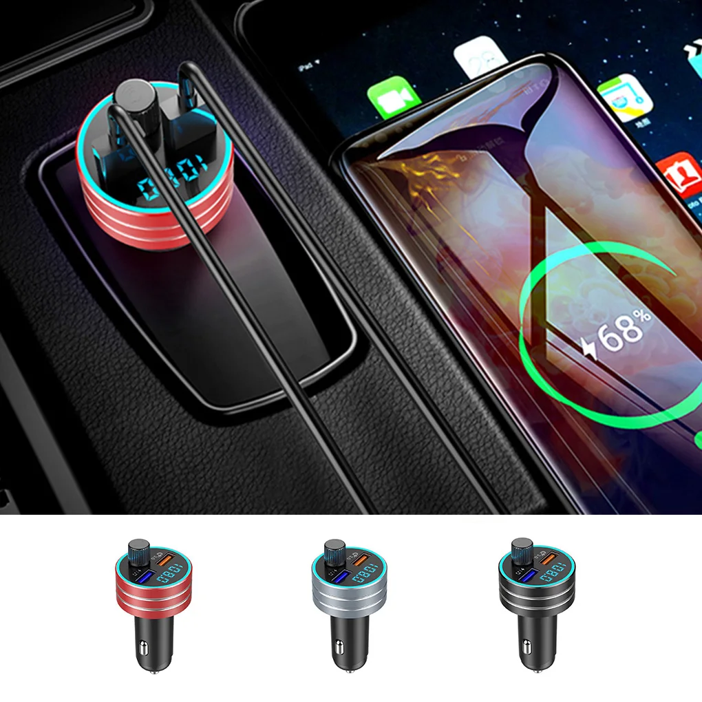 

Multi-function Quick Charging 3.0 Car Bluetooth FM Transmitter Dual USB Ports Charger MP3 Player Handfree