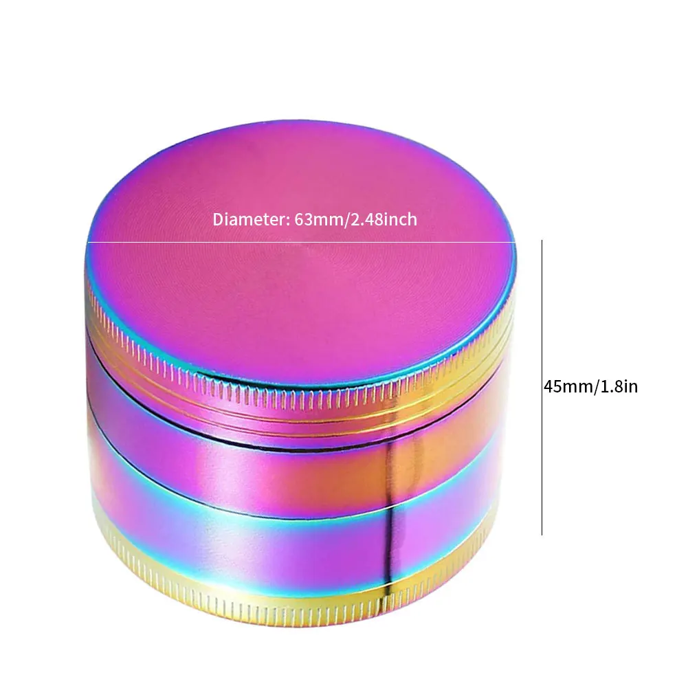

Herb Spice Grinder 4 Pieces Zinc Alloy Mini Crusher Mill 63/50/40mm Rainbow Color Easy Storage And Carrying Mini Herb Crusher