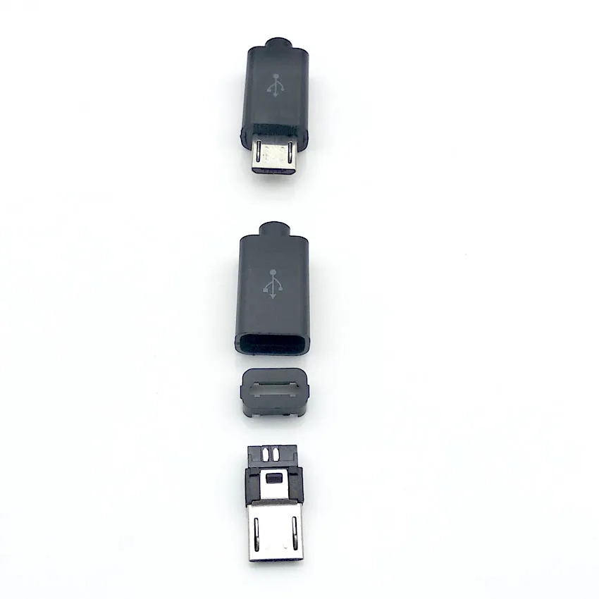 50 шт./лот 4 контактный разъем Micro USB 5in штекер черный/белый сварочный кабель для