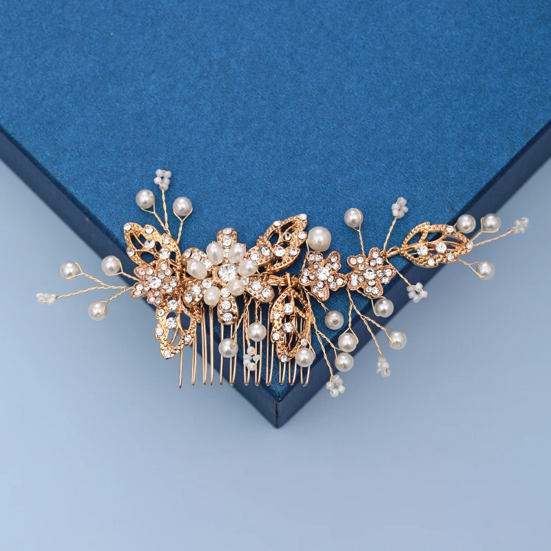 Свадебная расческа для волос аксессуары жемчужная стразы головной убор