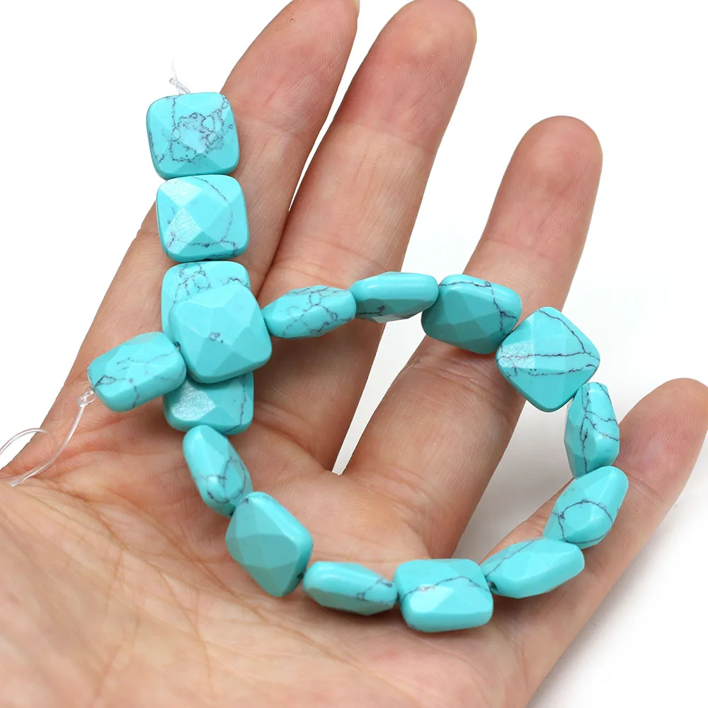 

Faceted Beads Natural Agates Stone Bead Square for Jewelry Making DIY Necklace Bracelet Earring Accessories 11x12x7mm