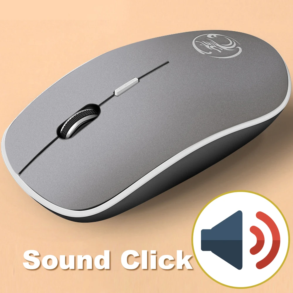 Sound Click Gray IMice, беспроводная мышь, бесшумная компьютерная мышь, 2,4 ГГц, 1600 dpi, эргономичная, Mause, бесшумная USB мышь для ПК, бесшумная беспроводная мышь для ноутбука - Цвет: Sound Click Gray