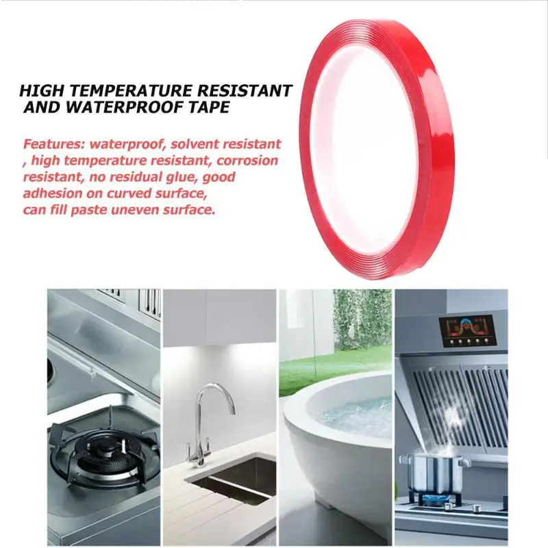 Двухсторонняя клейкая лента Водонепроницаемая прозрачная наклейка