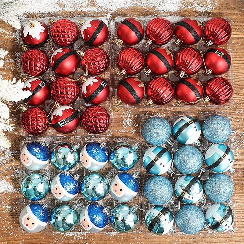 

12pcs Christmas Tree Pendants Decorative Hanging Christmas Baubles Balls Ornaments 4cm Xmas Tree Decorations Plastic Balls