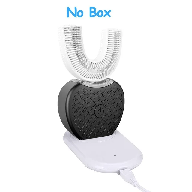 V Белый USB Автоматическая электрическая зубная щетка 360 градусов ультразвуковая Вибрация электрическая зубная щетка отбеливание зубов инструмент красоты - Цвет: Черный