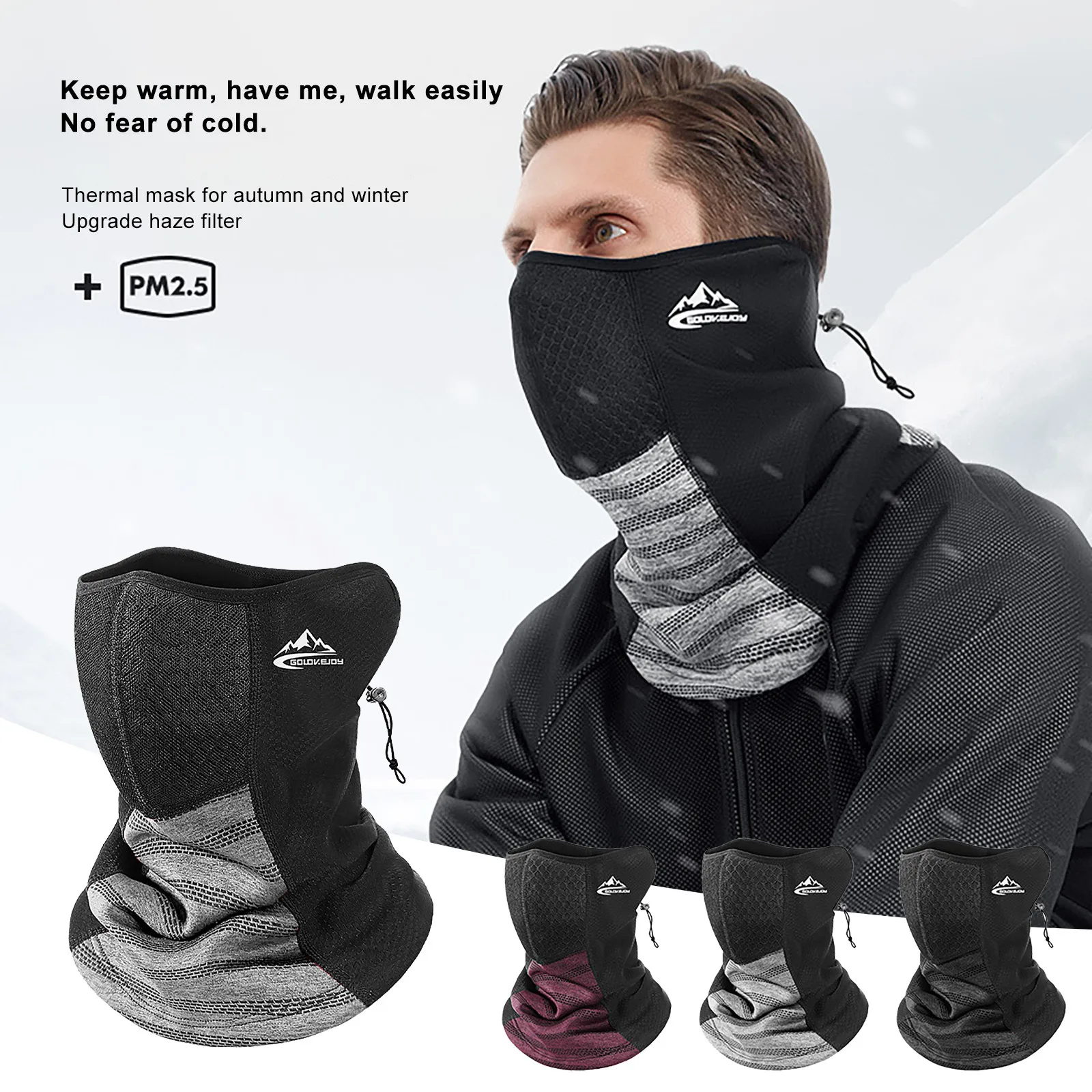 

Маска-Балаклава из флиса, утепленная, с углеродным фильтром, ветрозащитная, зимняя, 2020