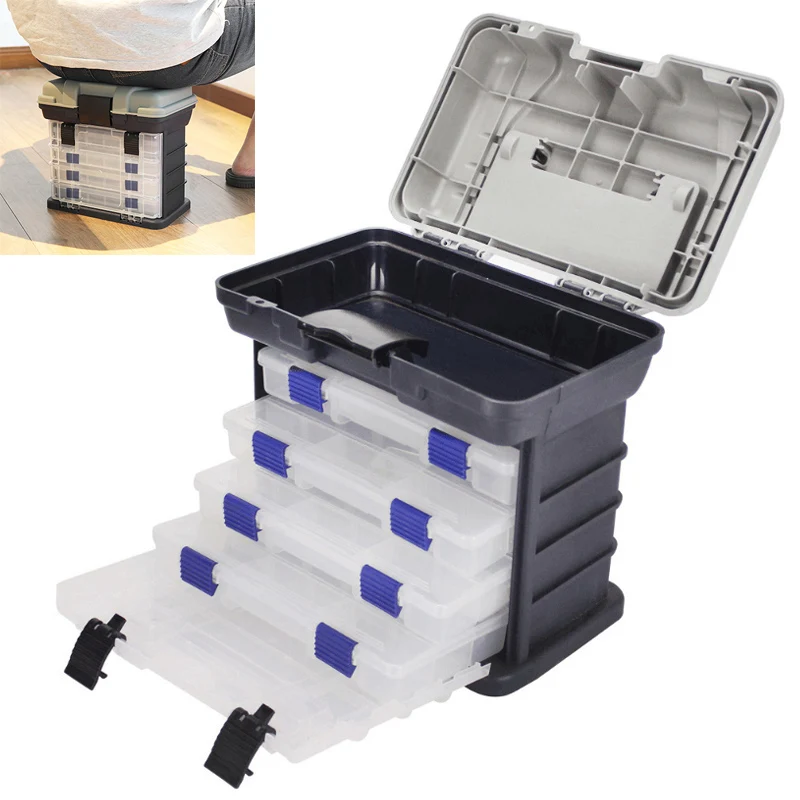 Ящики для рыболовных снастей 4 / 5 слоев хранения приманки лески цвета на выбор |