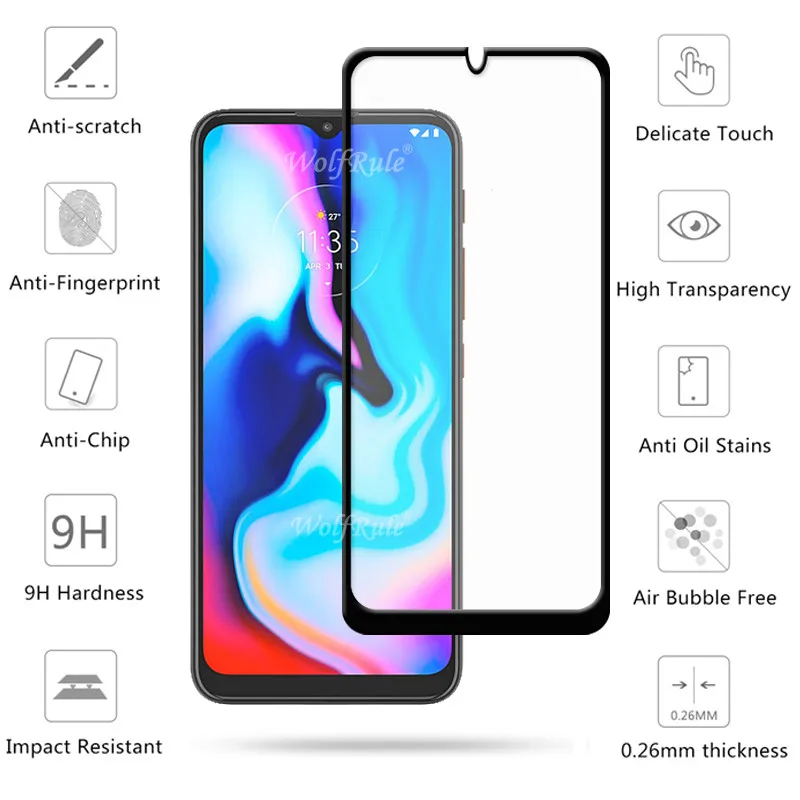 4 en 1 para Moto E7 Plus Glass para Motorola Moto E7 Plus Vidrio templado Full Glue HD Protector de pantalla para Moto E7 Plus Lens Glass-2