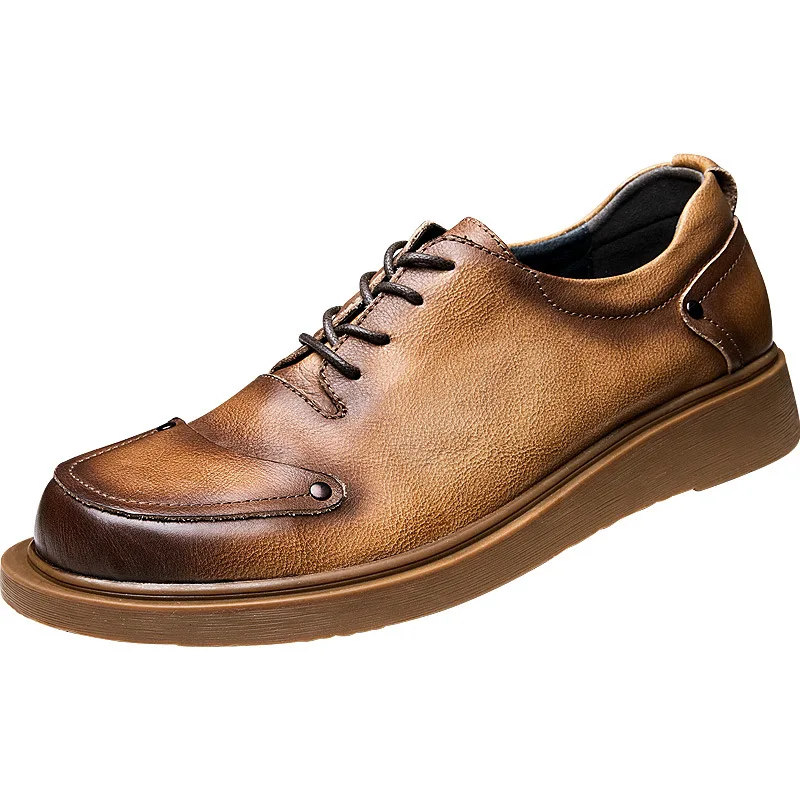 

Spring All-match Cowhide Lace-Up Business Men Shoes Men Dress Shoes for Men High Quality Genuine Leather Shoes Flats Fashion