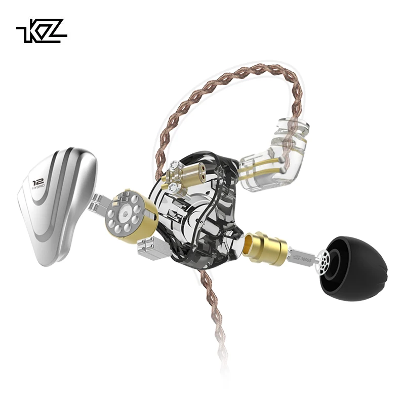 KZ ZSX Терминатор бас наушники 5BA + 1DD 12 драйверов гибридные Hi-Fi металлические музыка