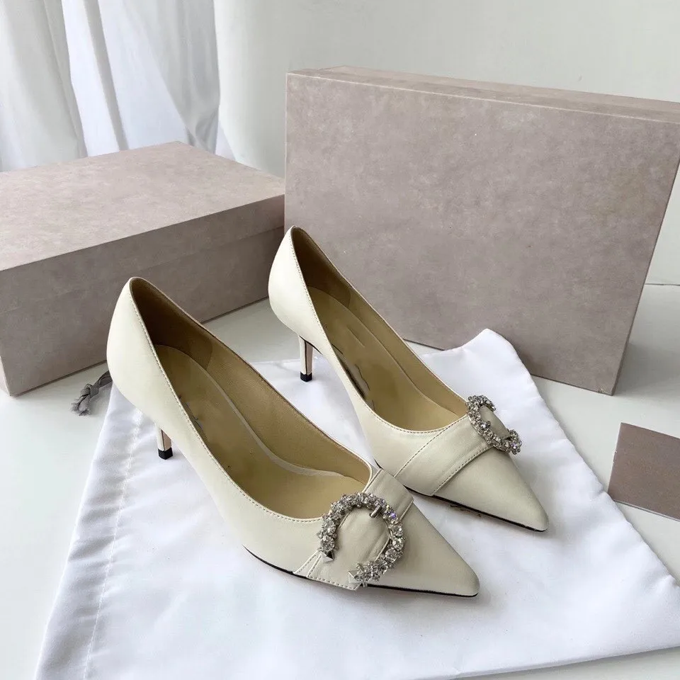 Женские туфли-лодочки на высоком каблуке с острым носком французском пряжкой со