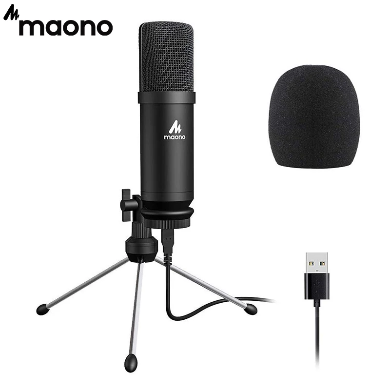 Металлический конденсаторный USB микрофон MAONO 192 кГц/24 бит с триподом|Микрофоны| |