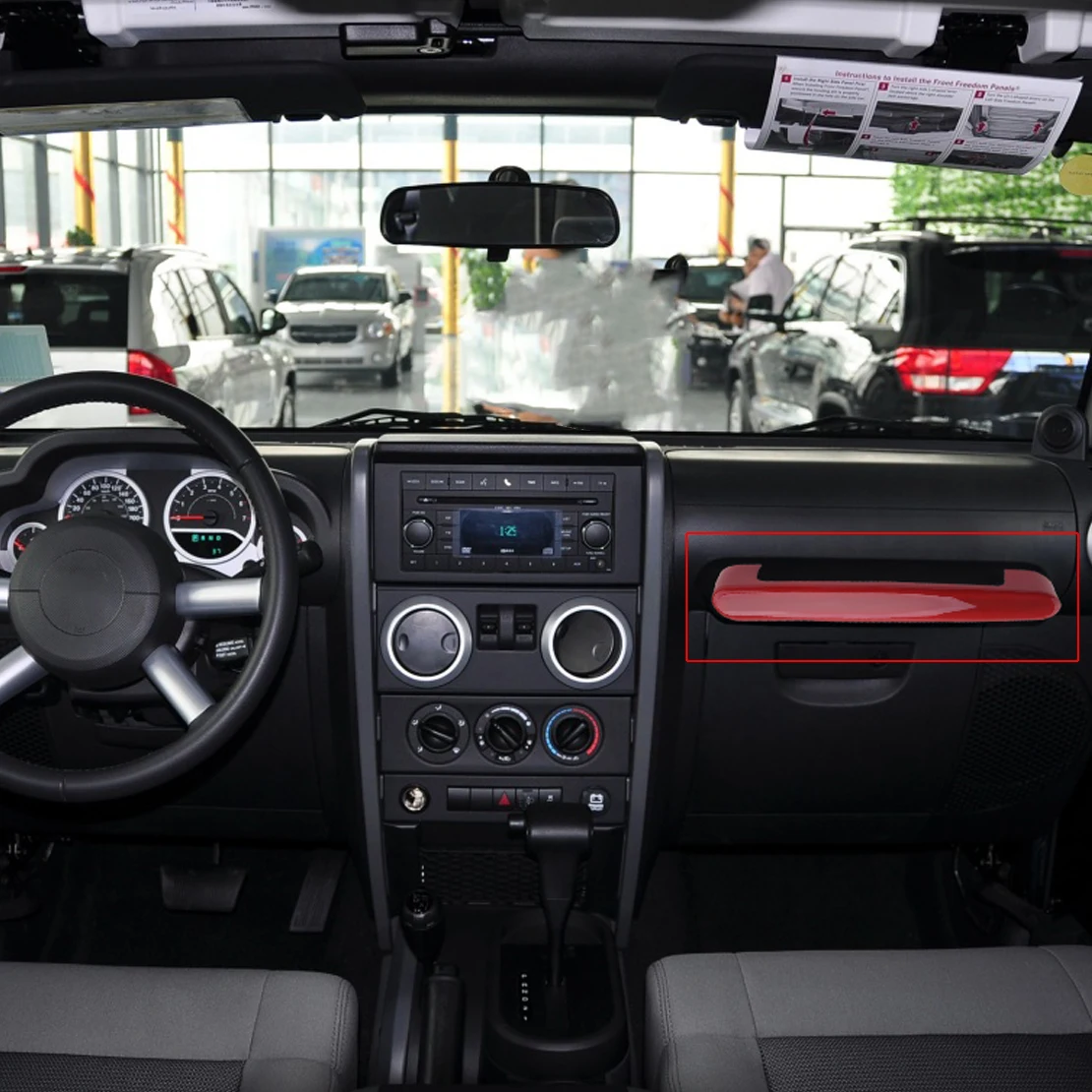 

CITALL Red Co-pilot Dashboard Grab Handle Cover Trim ABS Fit For Jeep Wrangler JK 2007 2008 2009 2010 Car Styling