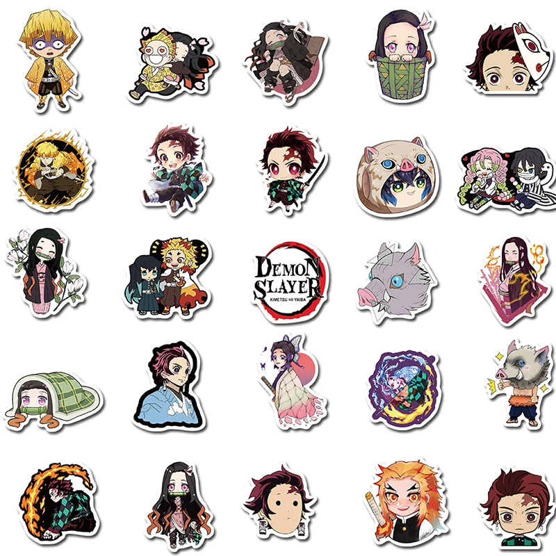 50 шт. новый стикер Kimetsu No Yaiba s наклейка для автомобиля гитары ноутбука скейтборда