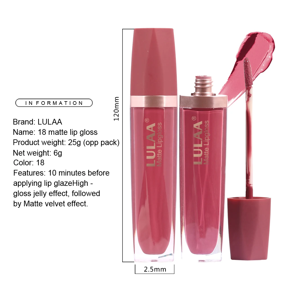 Матовый блеск для губ 18 цветов бархатная помада жидкая матовая нюдовая стойкая