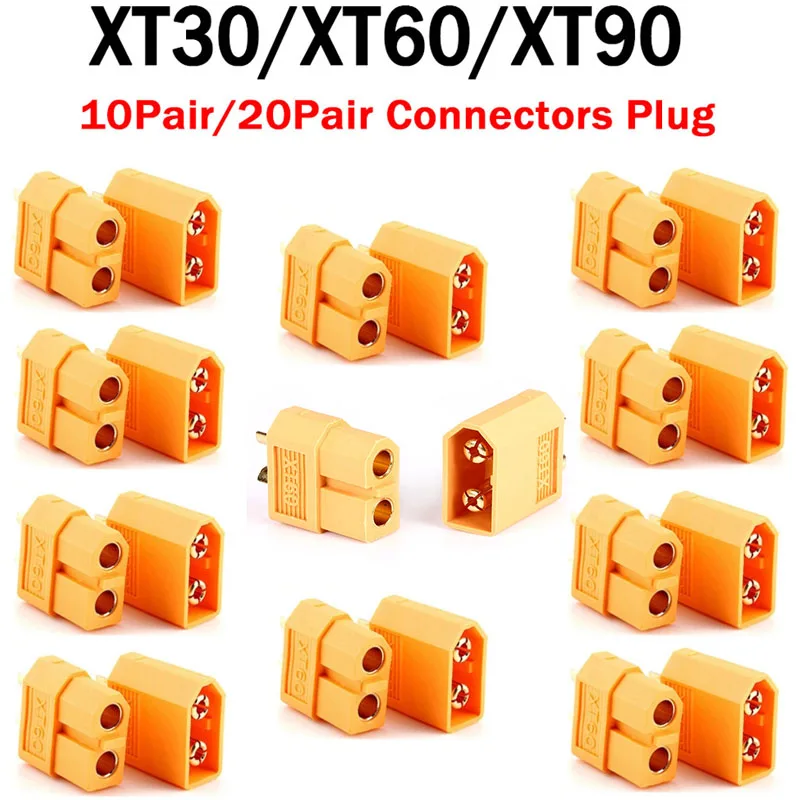 

10/20Pairs XT90 XT60 XT30 T Plug Male Female Bullet Connectors for FPV RC For RC Drone Racing ESC Lipo Battery Quadcopter Parts