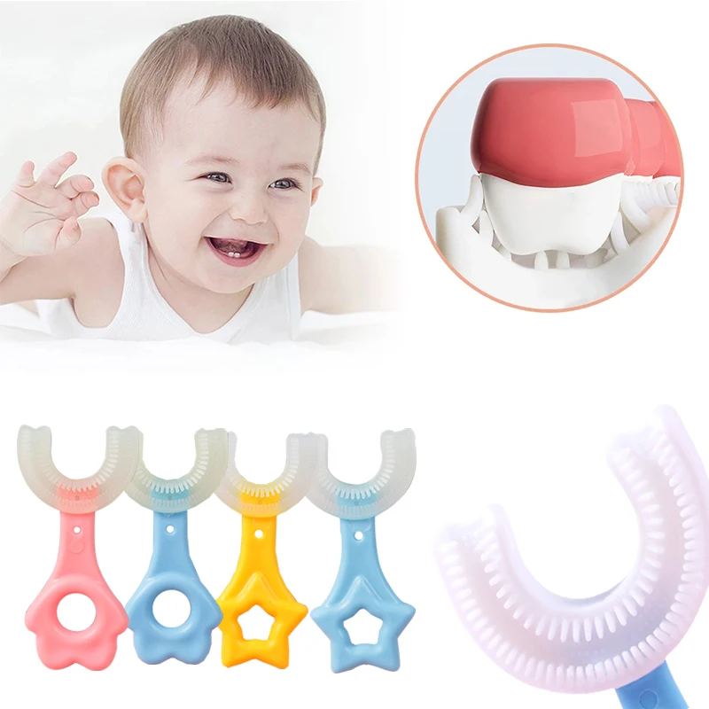 

360° Cleaning Children's Toothbrush Beauty Health U-shape Toothbrush Baby Oral Cleaning Oral Care Soft Silicone