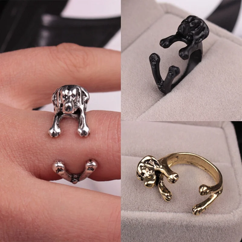 Ручной работы лабрадор золотистый ретривер собака кольцо модные украшения