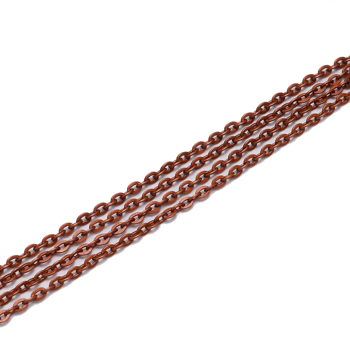 Red Copper 5 м/лот, серебряное, золотое, бронзовое, длинное ожерелье, цепи, латунь, Навальное покрытие, цепь для DIY ювелирных изделий, аксессуары для изготовления - Цвет: Red Copper