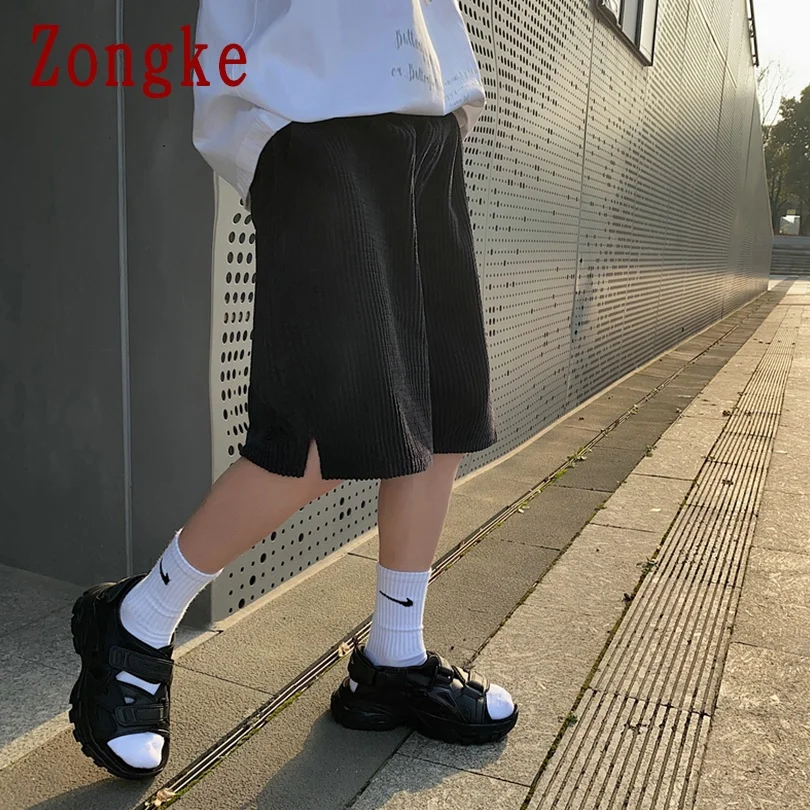 

Zongke Solid Striped Summer Men Shorts Cotton Casual Workout Shorts Men Clothing M-3XL 2021 New Arrivals