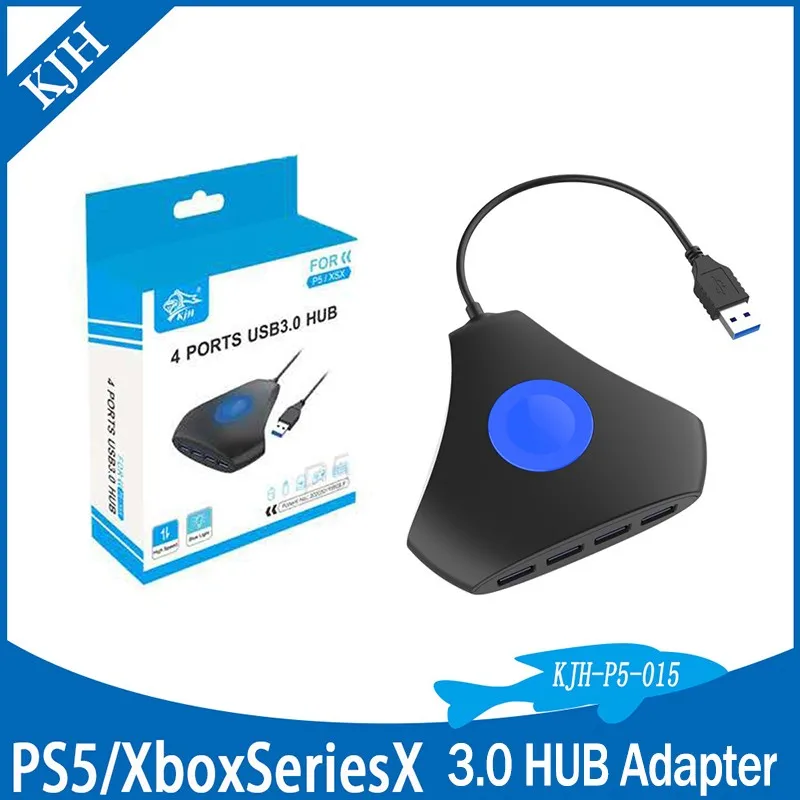 

Для SONY Playstation5 PS5 XBOX X концентратор конвертер Xbox серии X USB3.0 синий светильник расширитель Многофункциональный 4 в 1 разветвитель