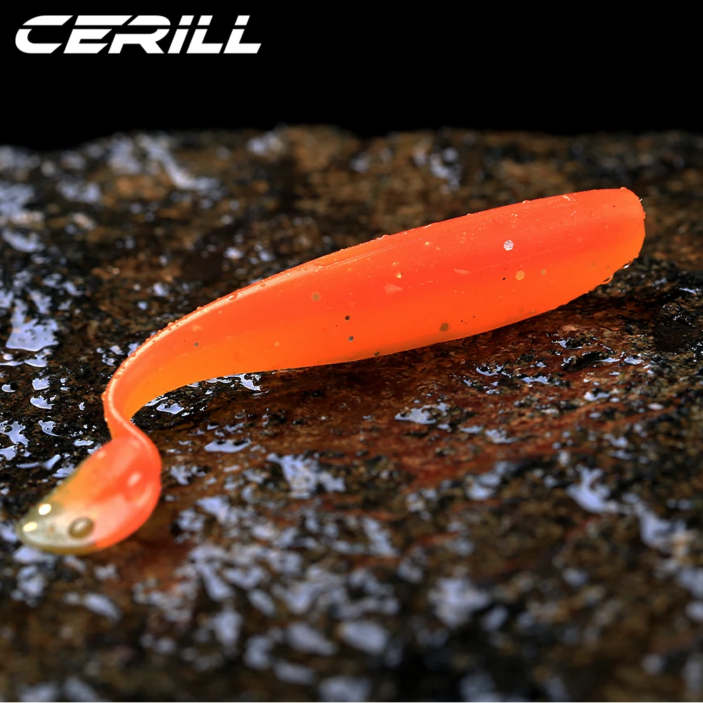 

Lot 20 Cerill Soft Lure 6.5cm Shad Wobbler Silicone Worm Bait T Tail Shiner Double Color Swimbait Carp Bass Spinnerbait Tackle