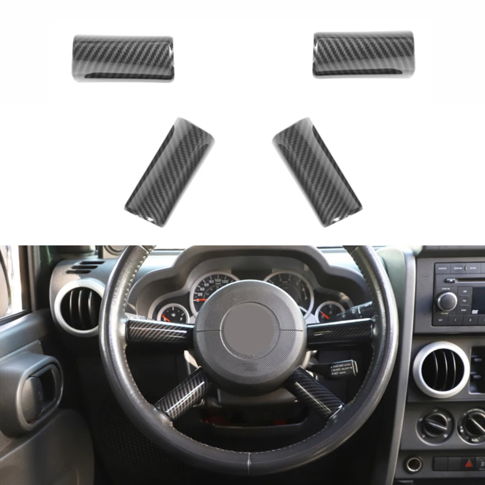 

4pcs/set Cover Trim ABS Carbon Fiber For Jeep Wrangler JK 2007-2010 Interior Brand new High Quality