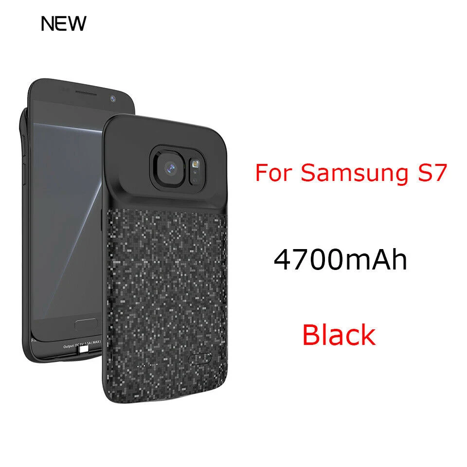 S7 Black New Для samsung S7edge, чехол s, 5200 мА/ч, портативное зарядное устройство, защитный чехол для зарядки, блок питания для Galaxy S7, 4200 мА/ч - Цвет: S7 Black New