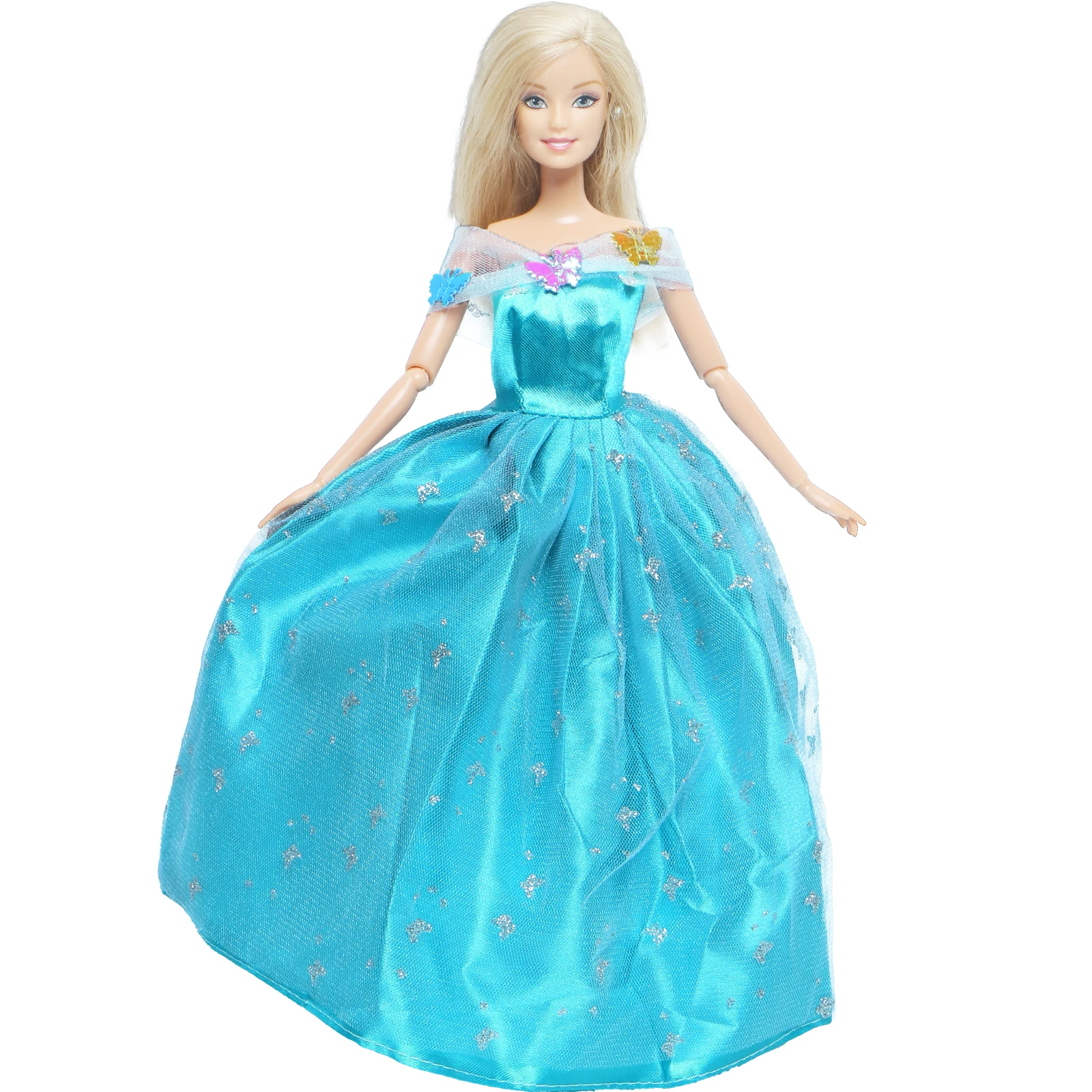 1 шт. сказочное платье принцессы Свадебное синее бабочка наряд для куклы Барби