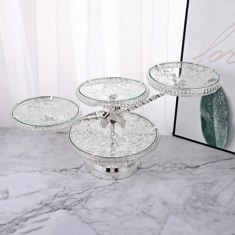 Кофейный столик Креативная фруктовая тарелка Световой роскошный закаленное стекло Многоуровневое европейское украшение на.