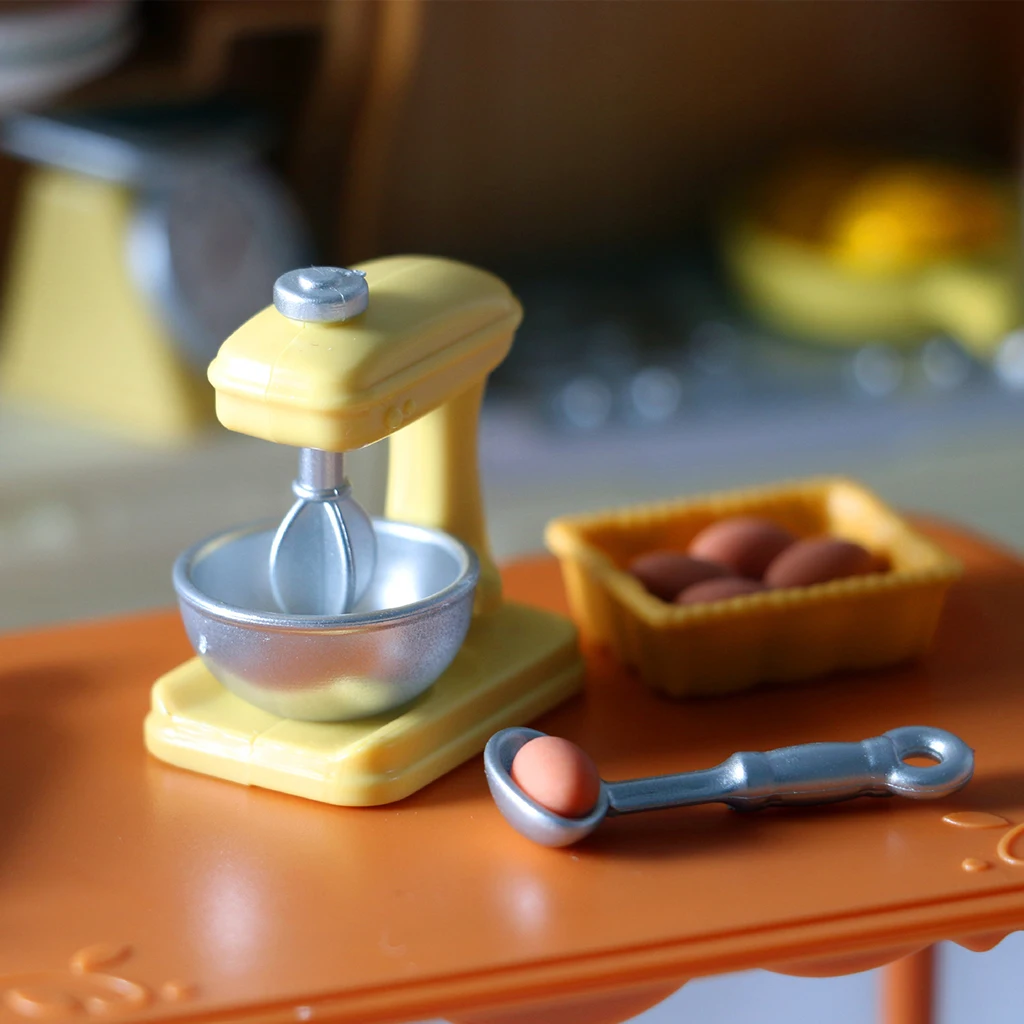 Electrodom&eacute;sticos de cocina para casa de mu&ntilde;ecas, Mini mezclador de olla, accesorios de utensilios de cocina, 1:12-4