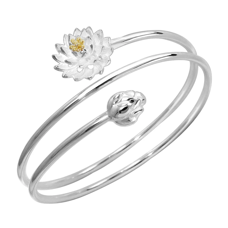 

Cute Female Small Flower Bracelet Luxury Silver Color Open Bracelets For Women Dainty Bridal Metal Wedding Bracelet