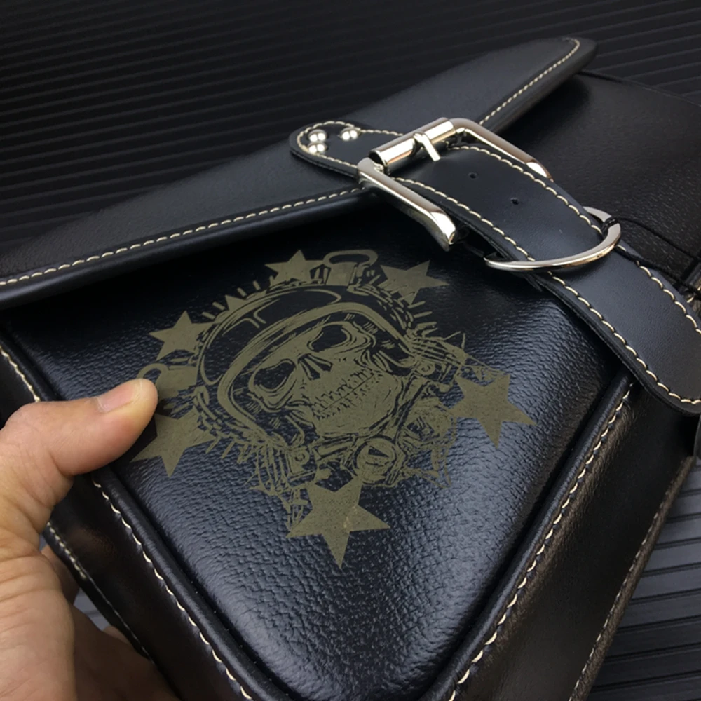 Универсальная мотоциклетная седельная сумка из искусственной кожи черная для