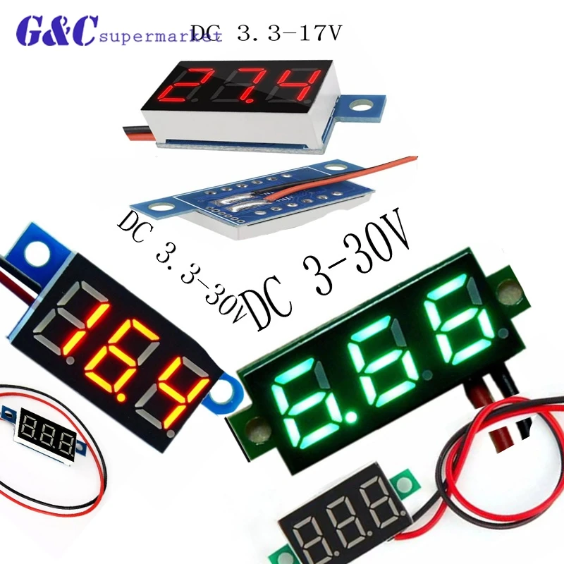 Мини вольтметр цифровой тестер напряжения светодиодный дисплей метр