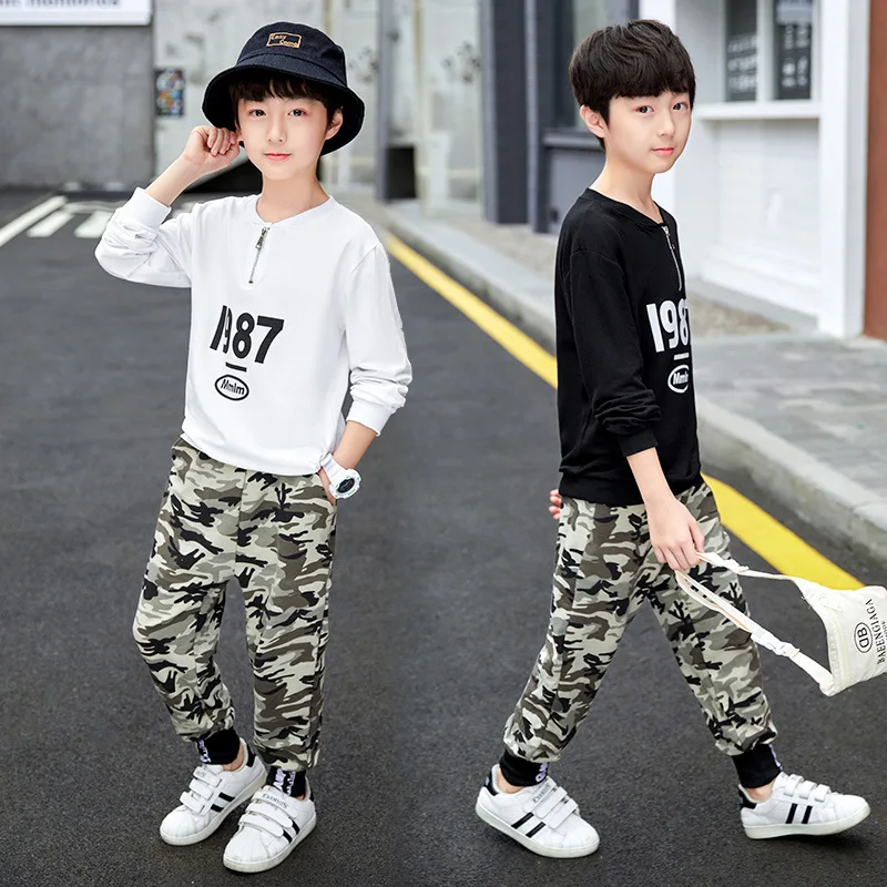 

2Pcs Camouflage Clothing Sets Long Sleeve Suit Xxx Boys And Girls Casual Tops&Pants 2020 Brand New Spring Autumn