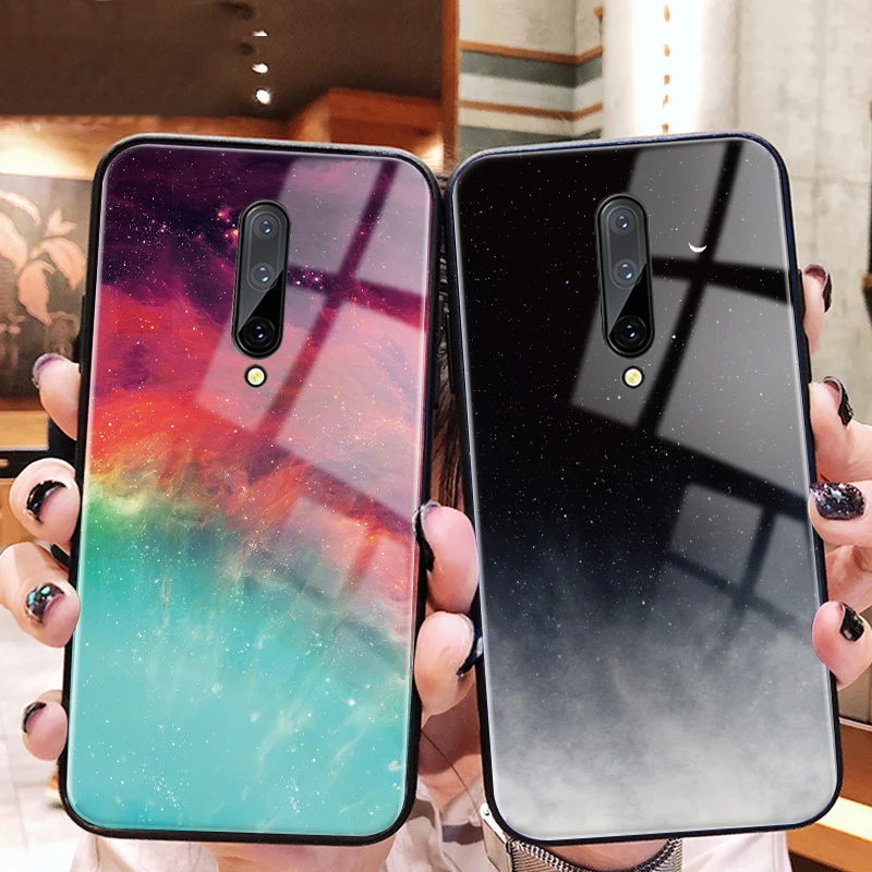 Роскошный красочный чехол для телефона OnePlus 7 Pro 7T 7Pro Coque 9H из закаленного стекла 6 6T