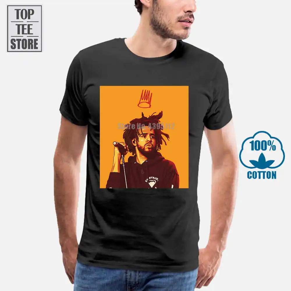 Футболка мужская хлопковая черная с надписью J Cole|Мужские футболки| |