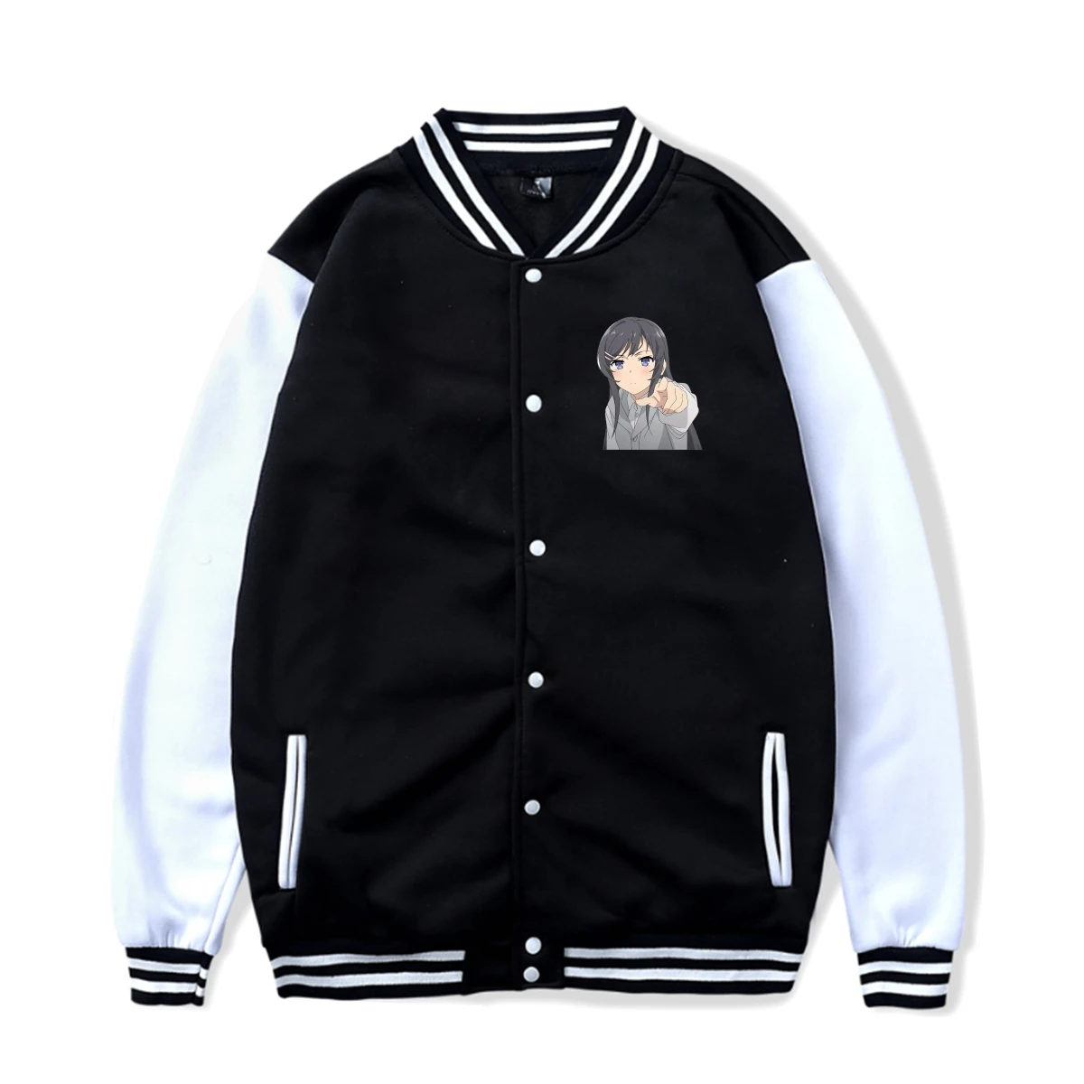 

Seishun Buta Yaro New Trendy Fashion Letter Printing Baseball Uniform Couple Harajuku Loose Street Jacket for Men Women