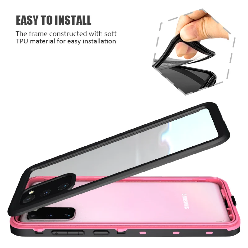 shellbox waterproof case for samsung s20 plus s21 note 20 ultra clear shockproof cover for samsung s10 s9 note 10 luxury case free global shipping