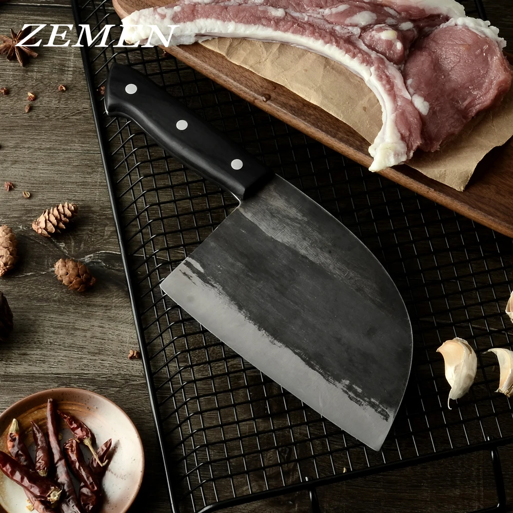 Нож мясника ZEMEN из высокоуглеродистой стали нож для нарезки кованые кухонные