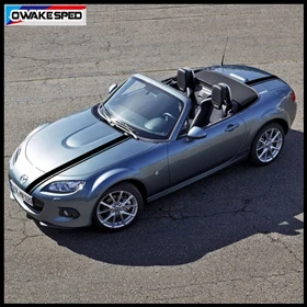 Для Mazda MX-5, гоночные решетки, графическая боковая юбка в полоску, автомобильный Стайлинг, декор двери, наклейка, авто тело, индивидуальная виниловая наклейка