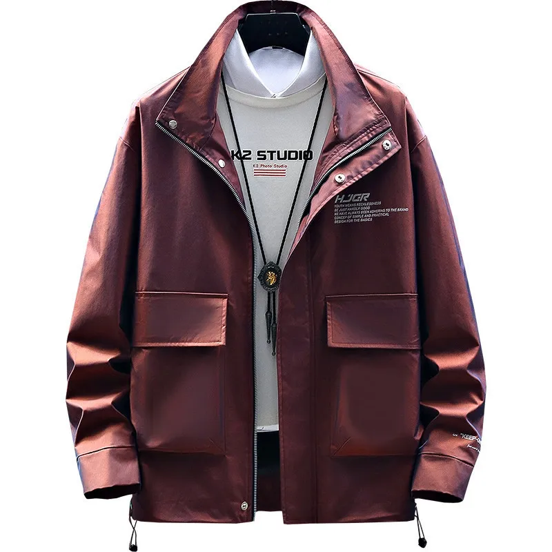 

spring autumn men jacket high quality male clothes streetwear reflective coat bomber jackets casual outerwear